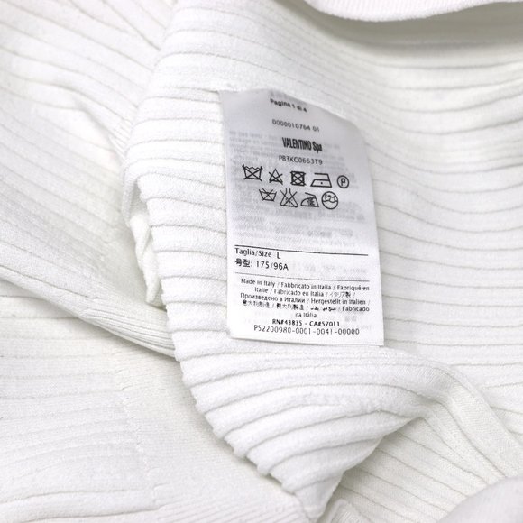 VALENTINO Logo & Stripes Cuff Rib Knit Sweater Top - Picture 14 of 15